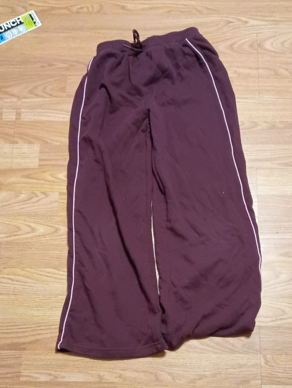 btween Plum Joggers with White Side Piping